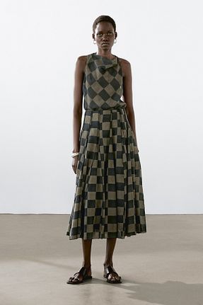 بلوز سبز زنانه Straight Massimo Dutti - کد 929815464