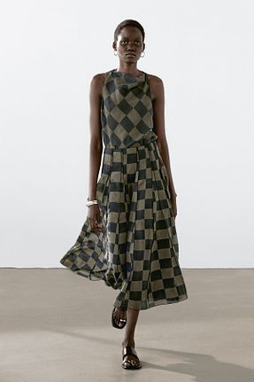 بلوز سبز زنانه Straight Massimo Dutti - کد 929815464