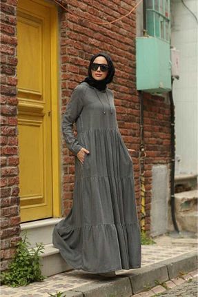 لباس حجاب طوسی زنانه اورسایز Neways - کد 929814006