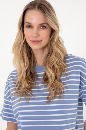 تیشرت آبی زنانه اورسایز U.S. Polo Assn. - کد 929835210