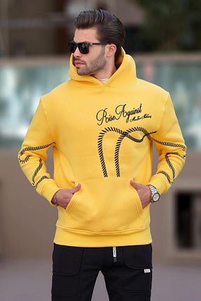سوئیشرت زرد مردانه چاپی Madmext - کد 851441146