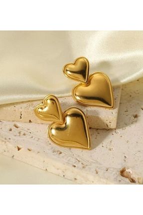 گوشواره جواهر زرد فلزی Ervalina - کد 929854211