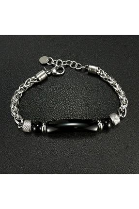 دستبند استیل (فولاد) طوسی مردانه استیل ضد زنگ TAKİŞKO - کد 929856485