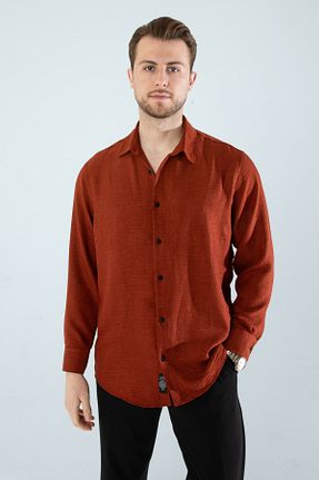 پیراهن نارنجی مردانه اسلیم فیت YXC Trend Maker - کد 262031711