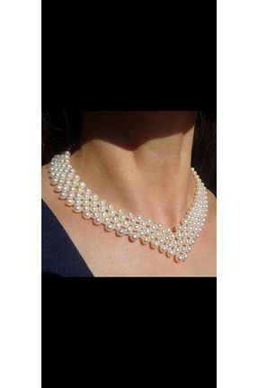 گردنبند جواهر سفید زنانه مروارید SHİNELİZE - کد 929868692