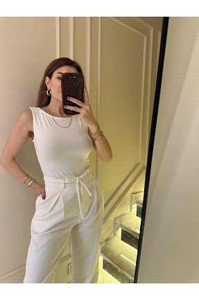 بادی سفید زنانه بدون آستین Chamakh - کد 929872940