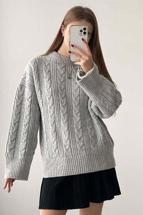 پلیور طوسی زنانه ساده Madmext - کد 857617489