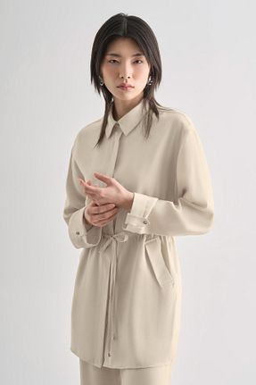 تونیک بژ زنانه بافتنی Mizalle - کد 929870635