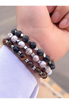 دستبند جواهر طوسی زنانه سنگ طبیعی NURSAAT - کد 929876755