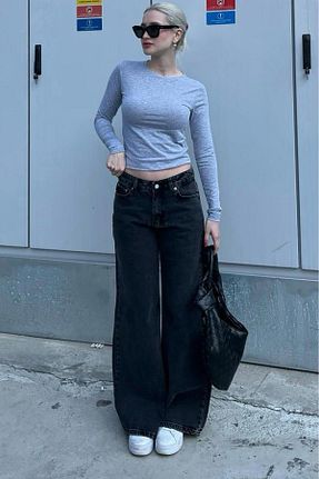 شلوار جین مشکی زنانه پاچه تنگ Madmext - کد 807253312