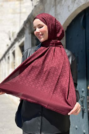 شال زرشکی زنانه پلی استر Pierre Cardin - کد 929879549