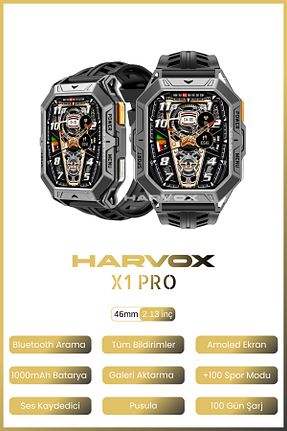 ساعت هوشمند مشکی گارانتی وارد کننده HARVOX - کد 929886867