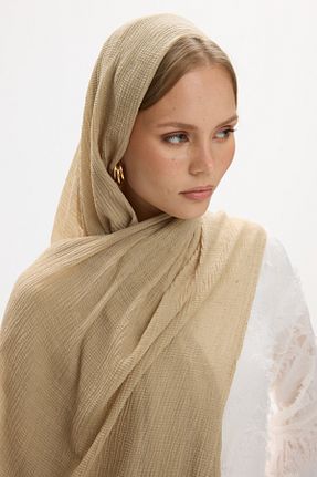 شال سفید زنانه پنبه ای FENZA SCARF - کد 929893695