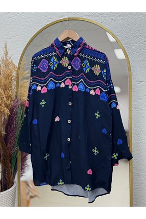 پیراهن حجاب سرمه ای رگولار Ebrar Store - کد 929891216