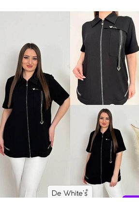 کت سایز بزرگ مشکی زنانه پنبه ای DE WHITES - کد 929910079
