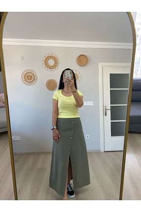 تیشرت زرد زنانه رگولار duygutufanbutik - کد 929891600