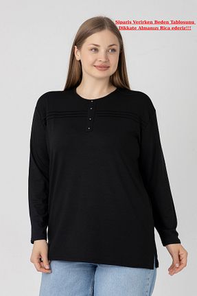 بلوز سایز بزرگ مشکی زنانه سایز بزرگ Orly More - کد 929632547
