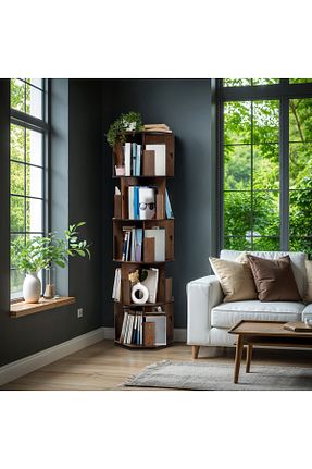 قفسه کتاب قهوه ای 132 سانتی متر Vigo Wood - کد 921354365