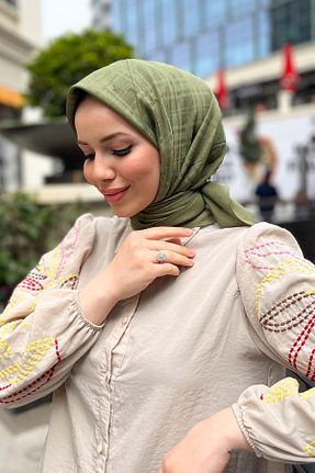 روسری سبز پنبه پلی استر Aker - کد 826279699