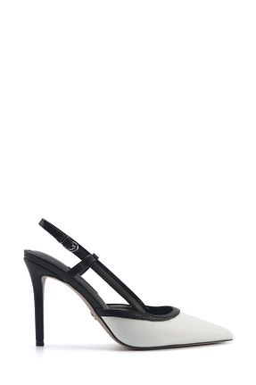 کفش پاشنه بلند کلاسیک سفید زنانه چرم مصنوعی Nine West - کد 899658014