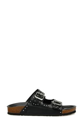 دمپائی مشکی زنانه چرم خالص Nine West - کد 803954737