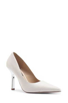 کفش پاشنه بلند کلاسیک بژ زنانه چرم مصنوعی Nine West - کد 899657825