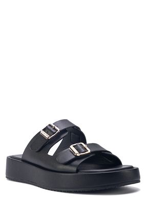 دمپائی مشکی زنانه چرم مصنوعی Nine West - کد 709358853