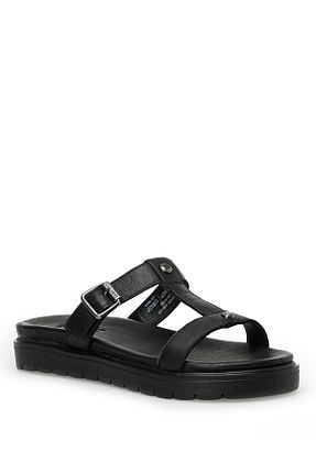 دمپائی مشکی زنانه چرم خالص Nine West - کد 637715236
