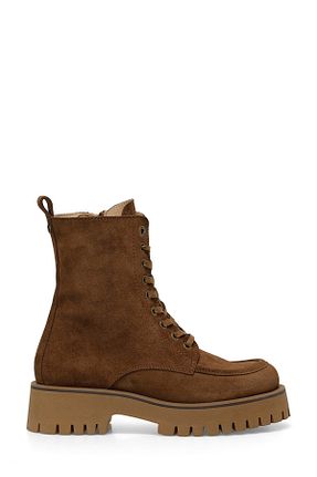 بوت / نیم بوت قهوه ای زنانه چرم خالص Nine West - کد 843639018