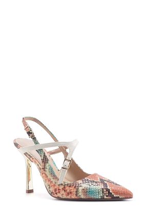 کفش پاشنه بلند کلاسیک نارنجی زنانه چرم مصنوعی Nine West - کد 917777651
