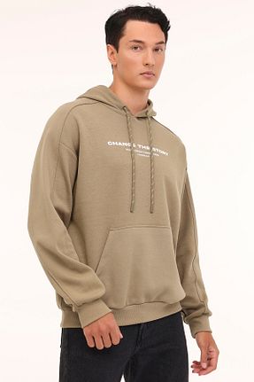سوئیشرت خاکی مردانه ساده Lumberjack - کد 860846410