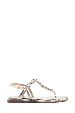 صندل طلائی زنانه پاشنه تخت Nine West - کد 900057714