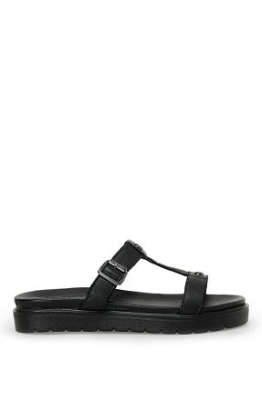 دمپائی مشکی زنانه چرم خالص Nine West - کد 637715236