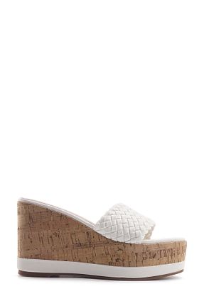 دمپائی سفید زنانه چرم مصنوعی Nine West - کد 825445608