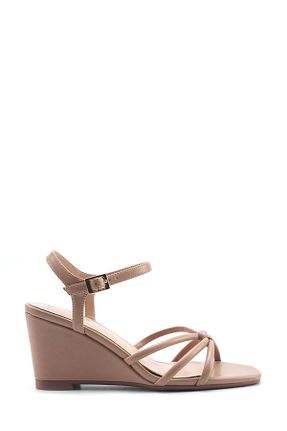 صندل بژ زنانه پاشنه پر Nine West - کد 904262611