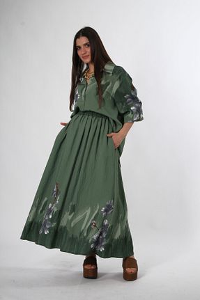 ست بالاتنه و پائین تنه سبز زنانه بافتنی ABBRA - کد 929946765