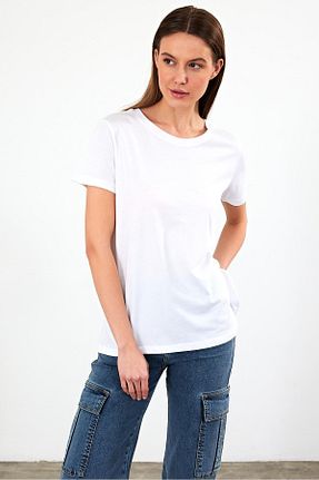 تیشرت سفید زنانه Boyfriend VENA - کد 808147909