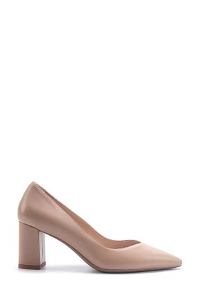 کفش پاشنه بلند کلاسیک بژ زنانه چرم Nine West - کد 925751633