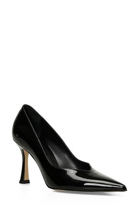 کفش پاشنه بلند کلاسیک مشکی زنانه چرم خالص Nine West - کد 901977924