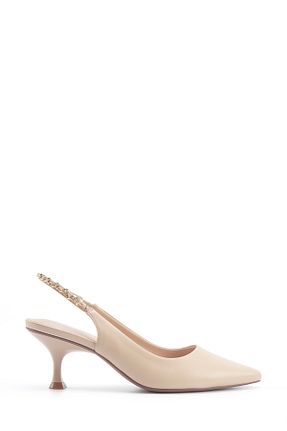 کفش پاشنه بلند کلاسیک بژ زنانه چرم Nine West - کد 894029634