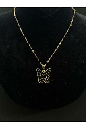 گردنبند استیل ( فولاد ) مشکی زنانه استیل (فولاد) GILVANA - کد 929948996