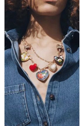 گردنبند جواهر قرمز زنانه فلزی Twinssis Accessories - کد 929957379