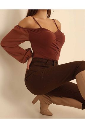 بادی قهوه ای زنانه Straplez ÖZZYFASHION - کد 929956248