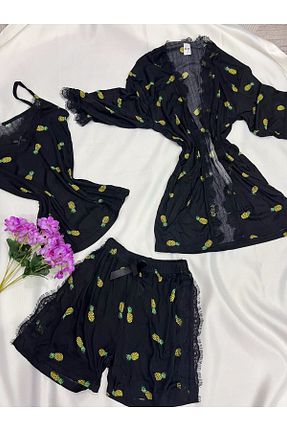 ست لباس راحتی مشکی زنانه Tropikal vizora moda - کد 929981564