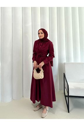 لباس حجاب زرشکی بافتنی Melike Tatar - کد 929965108