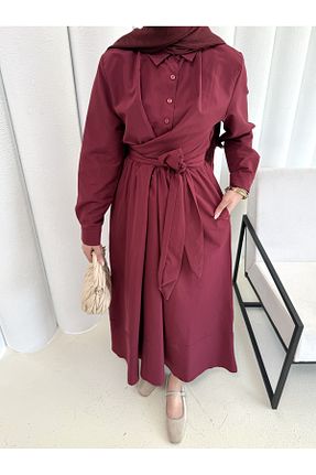 لباس حجاب زرشکی بافتنی Melike Tatar - کد 929965108
