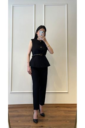 ست بالاتنه و پائین تنه مشکی زنانه بافتنی Zims Butik - کد 929975526