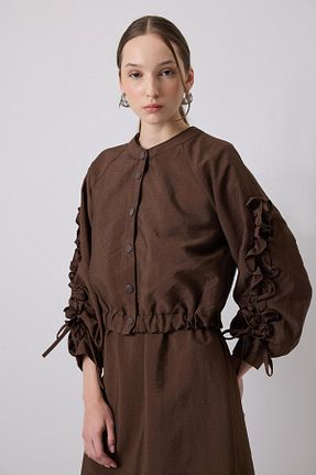 ست بالاتنه و پائین تنه حجاب قهوه ای زنانه نیمه فیت Touche Prive - کد 929975338
