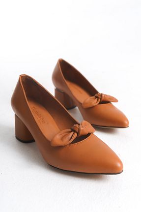 کفش پاشنه بلند کلاسیک رنگی زنانه چرم خالص Tamdabu Ayakkabı - کد 929510621