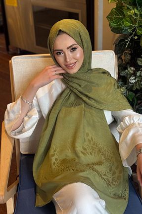 شال سبز زنانه ابریشم ipekevi - کد 930014253